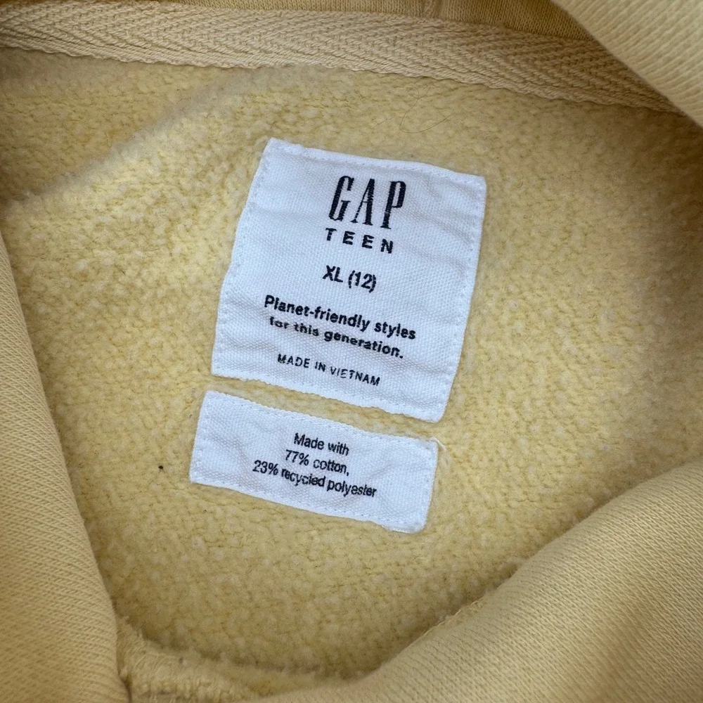 Gap Teen Kids XL Yellow Brooklyn Hoodie Sweatshirt Hoodie